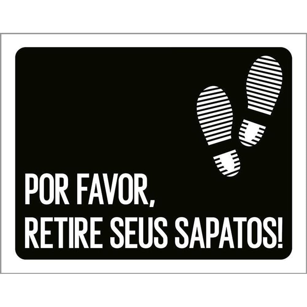 Placa Decorativa - Por Favor Retire Sapatos 36X46