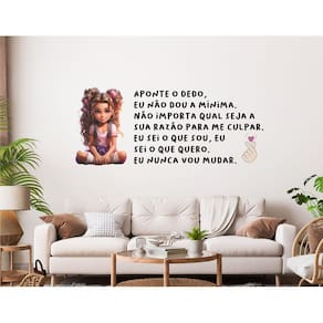 Adesivo De Parede K-Pop - Garota E Frase Bts Adesivos Teen