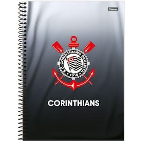 Caderno Corinthians Capa Dura Espiral 1 Matéria 80F Escolar