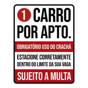 Kit 3 Placas Carro Apto Crachá Estacione 27X35