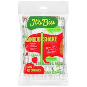Canudo Milk Shake C/200 Unid Bio Strawplast 8Mm Transparente