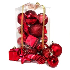 Bolas De Natal 26Un Mista Estrela Cadente Presente -Vermelho