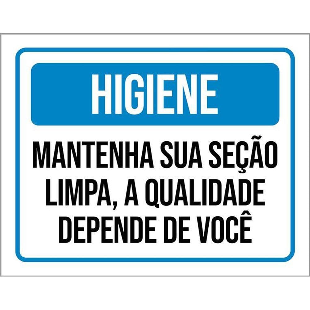 Kit 3 Placas Higiene Mantenha Sua Seção Limpa Qualidade