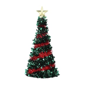 Mini Árvore De Natal Verde Decorada Em Vermelha 50Cm