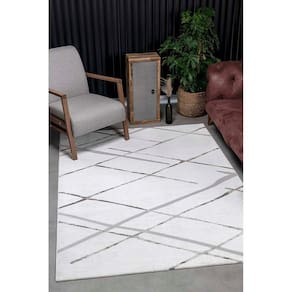 Tapete Para Sala Sofia 06 Bege e Cinza 2,00x2,50m - Edantex