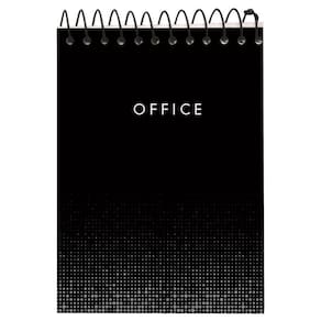 Caderneta 1/4 Espiral Capa Dura 80Fls Office Preto Kit