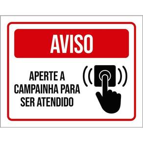 Kit 3 Placas Aviso Aperta Campainha Ser Atendido