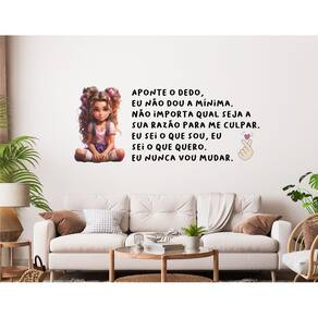 Adesivo De Parede K-Pop - Garota E Frase Bts Adesivos Teen