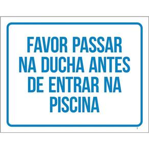 Kit 3 Placas Favor Passar Ducha Antes Entrar Piscina