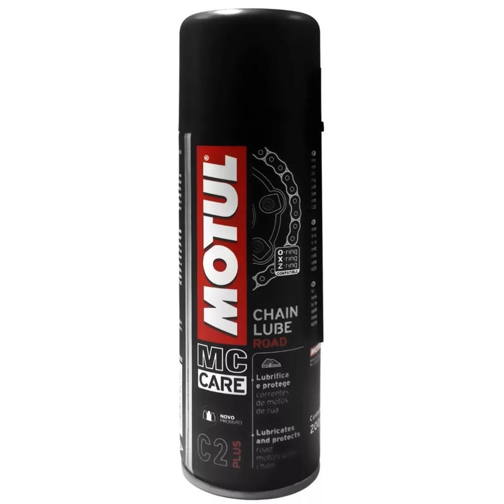 Lubrificante De Correntes Motos Street Rua Motoboy Urbano Motul C2+ Plus Chain Lube 200 Ml Spray