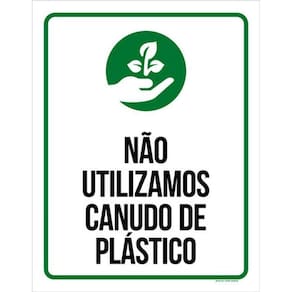 Kit 3 Placas Não Utilizamos Canudo Plástico