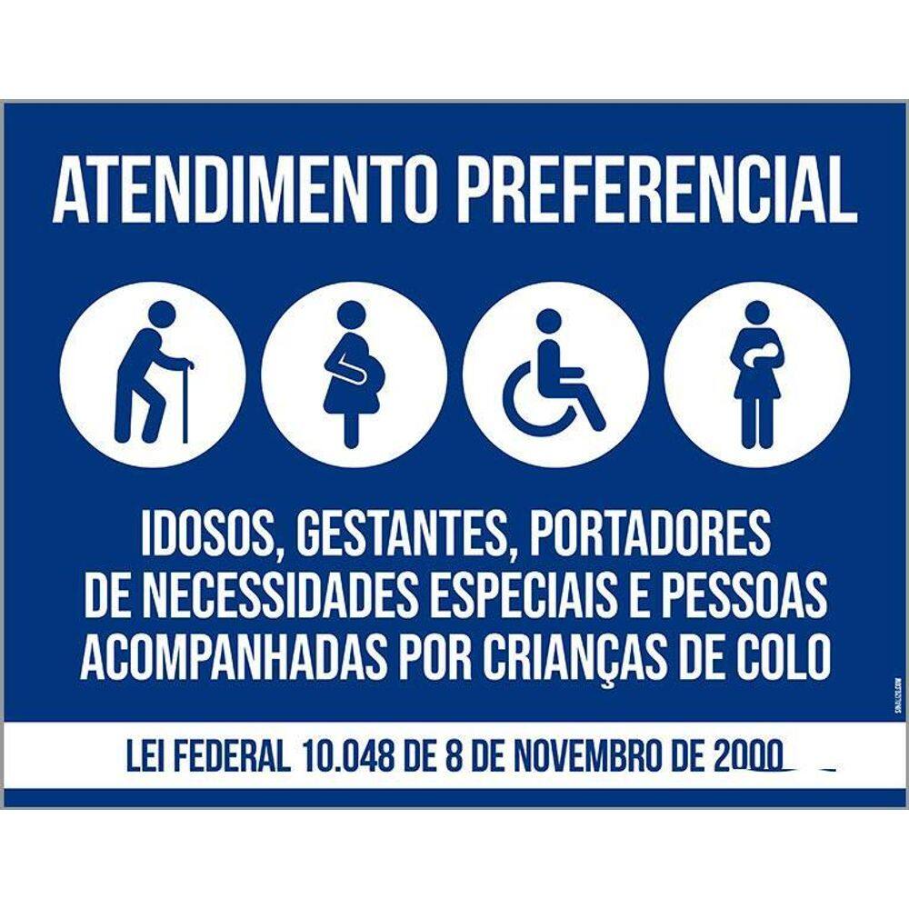 Kit 3 Placas Atendimento Portadores Necessidades