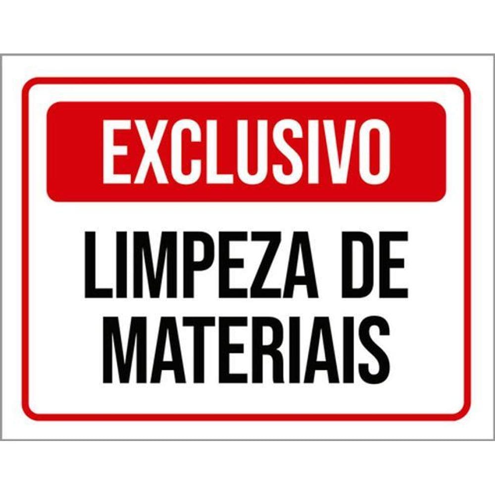 Kit 3 Placas Exclusivo Limpeza De Materiais