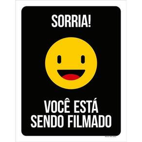 Placa Sinalização Sorria Você Está Sendo Filmado 36X46