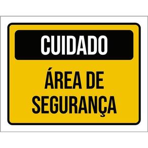 Placa Sinalização Cuidado Área De Segurança 36X46