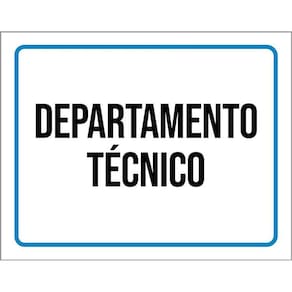 Placa Ambiente Sinalização Setor Departamento Técnico 36X46