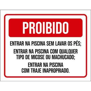 Kit 3 Placas Proibido Entrar Sem Lavar Pés Micose Machucado