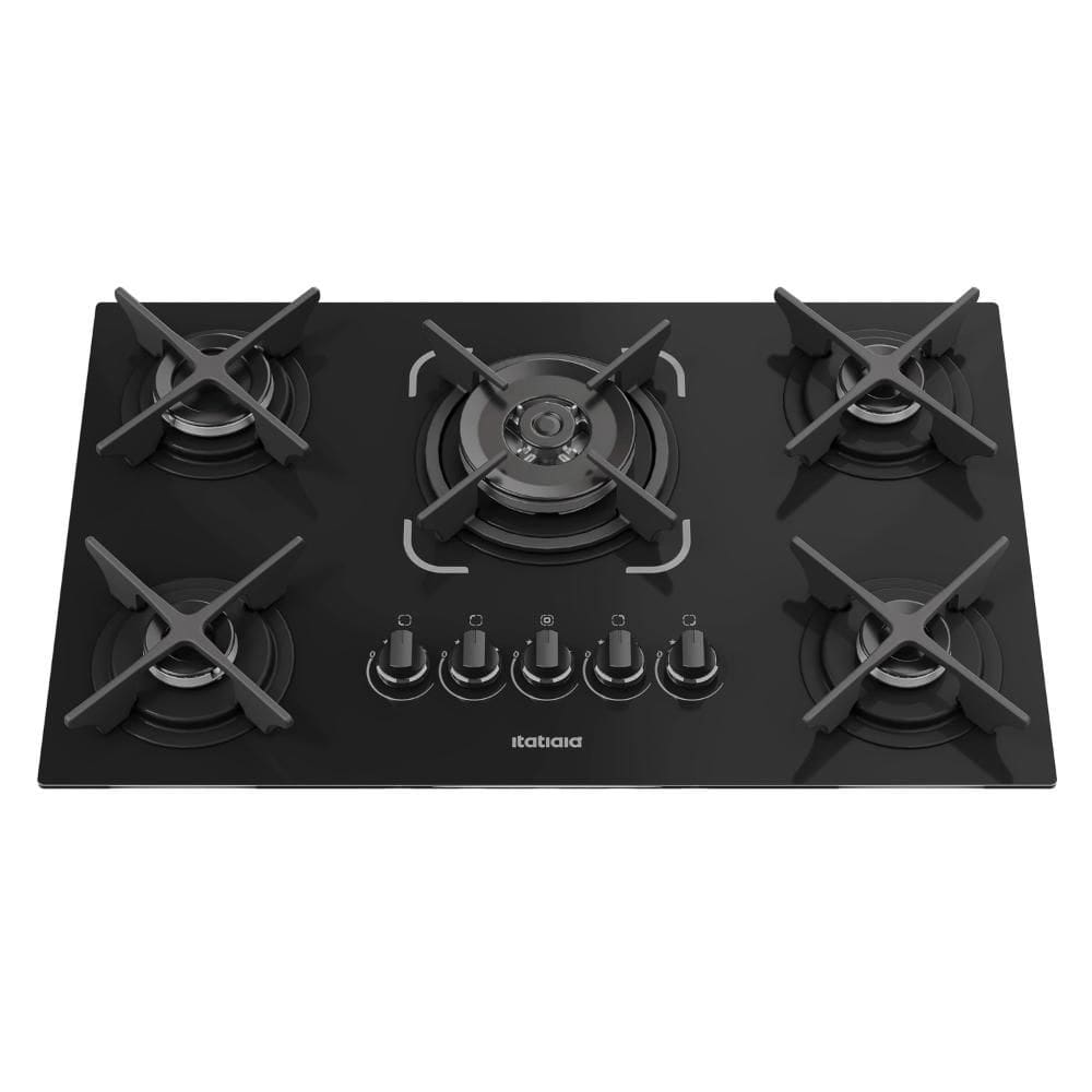 Cooktop Itacook Itatiaia 5 Bocas Preto 127/220V Cooktop Itacook Itatiaia Tripla Chama 5 Bocas Preto 127/220V