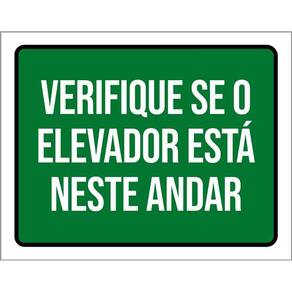 Placa Verifique Se Elevador Estáneste Andar 36X46