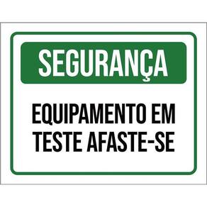 Placa Segurança Equipamento Em Teste Afaste-Se 36X46