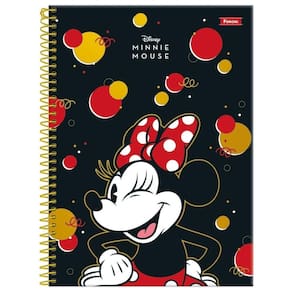 Caderno Minnie Mouse Disney Espiral 1 Matéria 80F Escolar