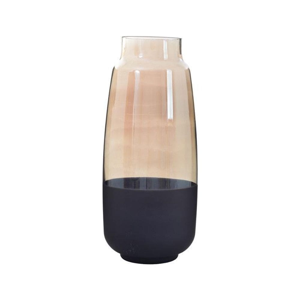 Vaso Frosted Preto 12X27X12Cm Vidro