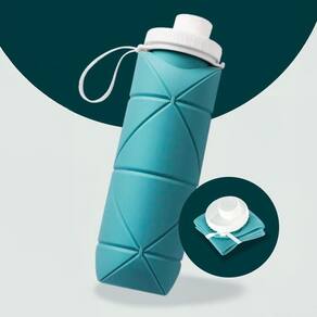 Garrafa Retrátil 600Ml Inquebrável De Silicone Ideal Viagem