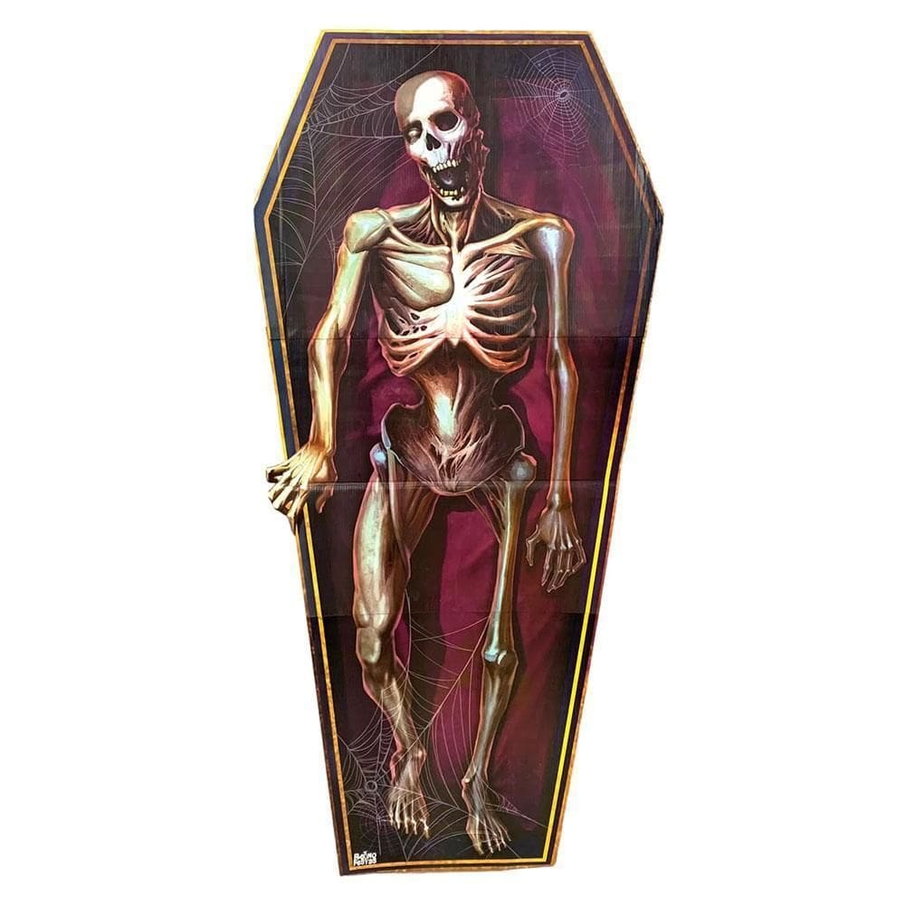 Totem Decorativo Caixão Com Caveira 146Cm Halloween