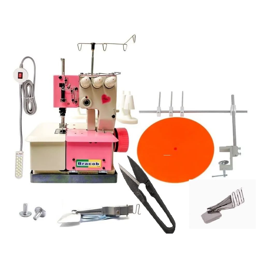 Galoneira Bracob Rosa +kit- Semi Industrial 3 Agulhas-220V