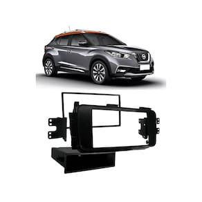 Moldura Painel Dvd Nissan Kicks Preto Soft 1 Din 2 Din