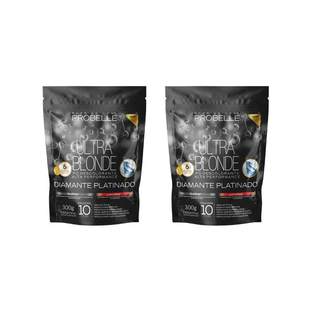 Po Descolorante Probelle 300G Diamante Platinado - Kit C/2Un
