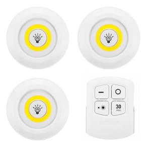 Kit Lâmpada Spot Led Sem Fio 3X Luminária + Controle