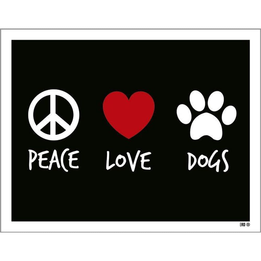 Placa Decorativa - Peace Love Dogs 36X46
