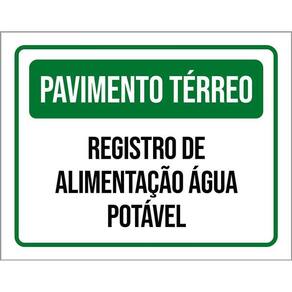 Placa Pavimento Térreo Registro Água Potável 36X46