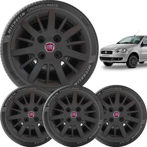 4Xcalota Fiat Siena E Palio 2009 A 2010 Aro 13 074Cb Preto