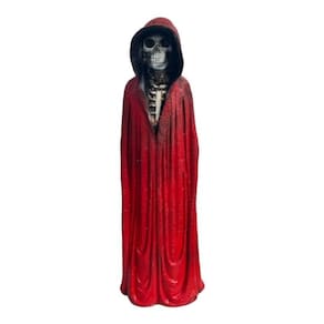Escultura Exú Caveira Em Pé Com Manto 22 Cm Em Resina- Cor