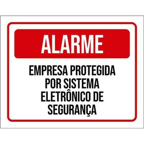 Kit 3 Placas Alarme Empresa Protegida Sistema Segurança