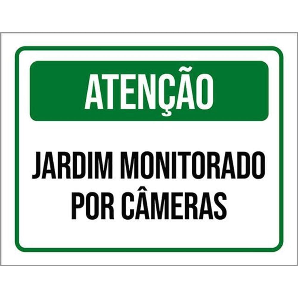 Kit 3 Placas Atenção Jardim Monitorado Câmeras