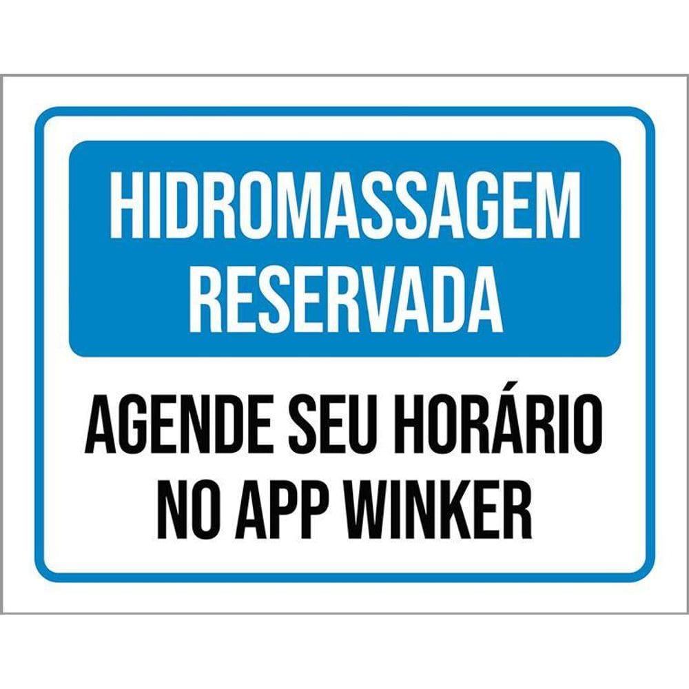 Placa Sinalização - Hidromassagem Reservada Agende 36X46