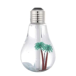 Umidificador De Ar Em Formato De Lâmpada Usb Luz Rgb 400Ml