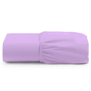 Lençol Unique Avulso De Baixo Queen Com Elástico Micro Percal 400 Fios - Lilás