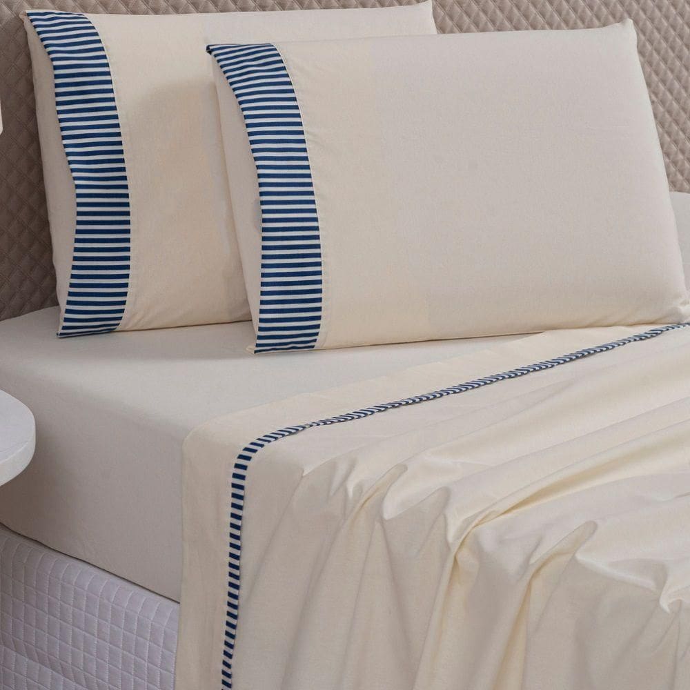 Jogo Lençol Algodão Torino Queen 4 Pçs Palha