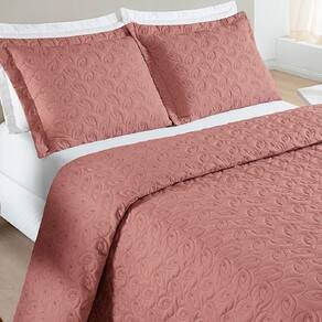 Cobre Leito Queen Florency Micropercal 200 Fios 3 Pçs Rosé
