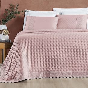 Cobre Leito Queen Cherry Laise Micropercal 200fios 3pç Rosa