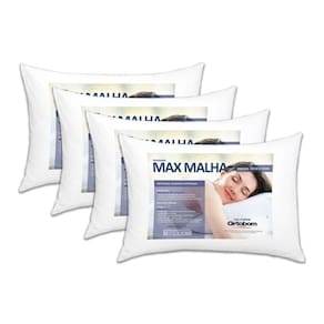 Travesseiro Fibras Siliconadas Max Malha 4 Unidades P/fronha 50x70cm (50x70) - Ortobom