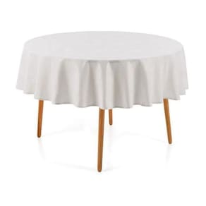 Toalha De Mesa Redonda 4 Lugares Diametro 1,40 Oxford Poliester Branco