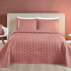 Cobre Leito King Florency Micropercal 200 Fios 3 Pçs Rosé