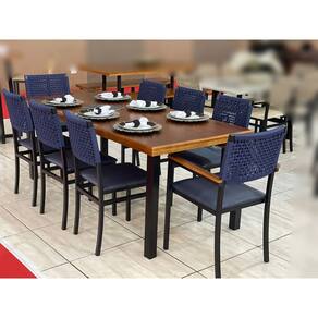Conjunto em Metal para Área Externa Mesa e 8 Cadeiras - Madri - Paonanda Decor
