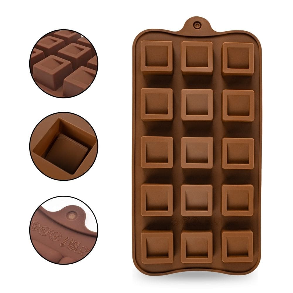 Forma de Silicone Quadrado Relevo Confeitaria Molde Multiuso