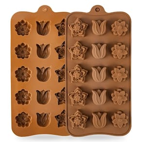 Forma Silicone Flores 3 Formatos Confeitaria Molde Multiuso